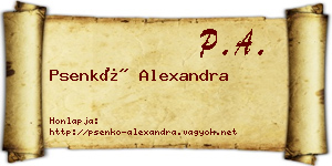 Psenkó Alexandra névjegykártya